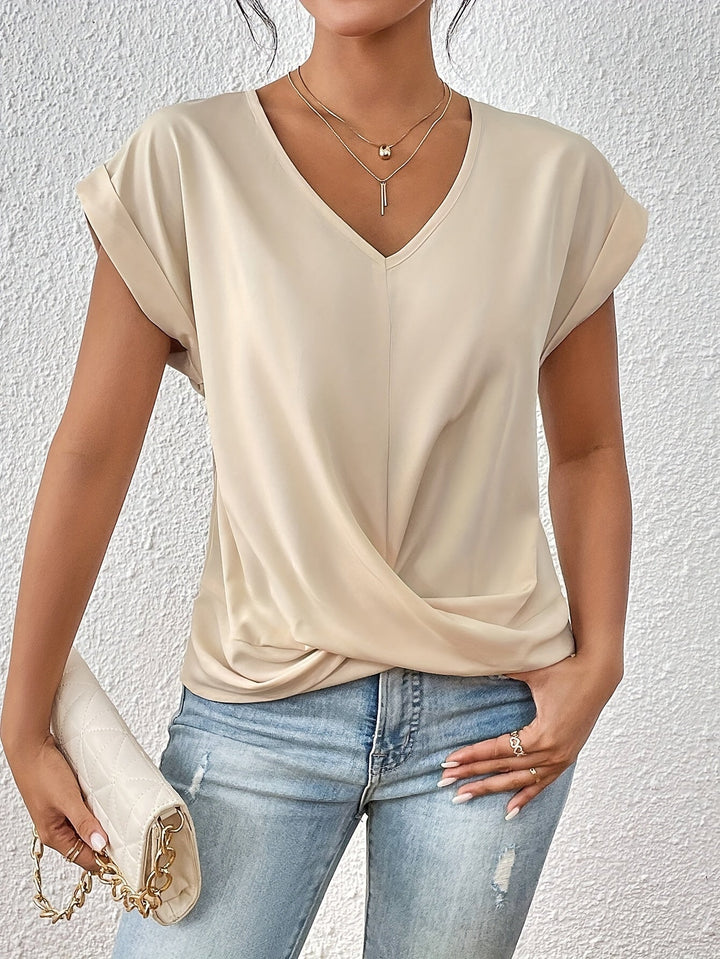 Lenoir™ | T-shirt décontracté avec col en V doux