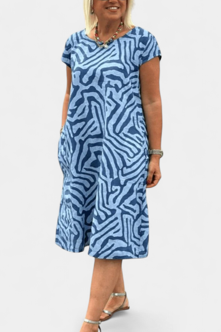 Nola Vestido con Manga Acampanada y Corte en A