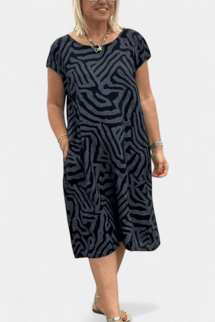 Nola Vestido con Manga Acampanada y Corte en A