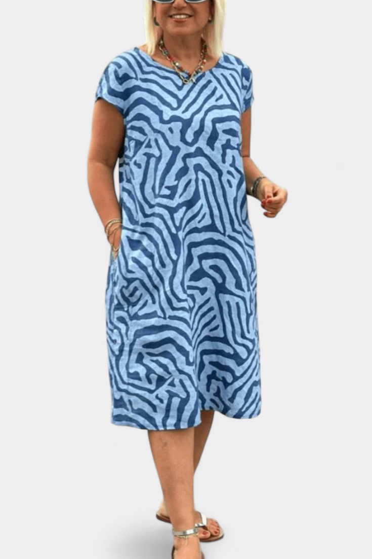 Nola Vestido con Manga Acampanada y Corte en A