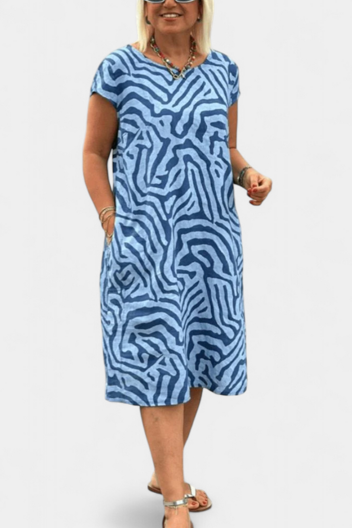 Nola Vestido con Manga Acampanada y Corte en A
